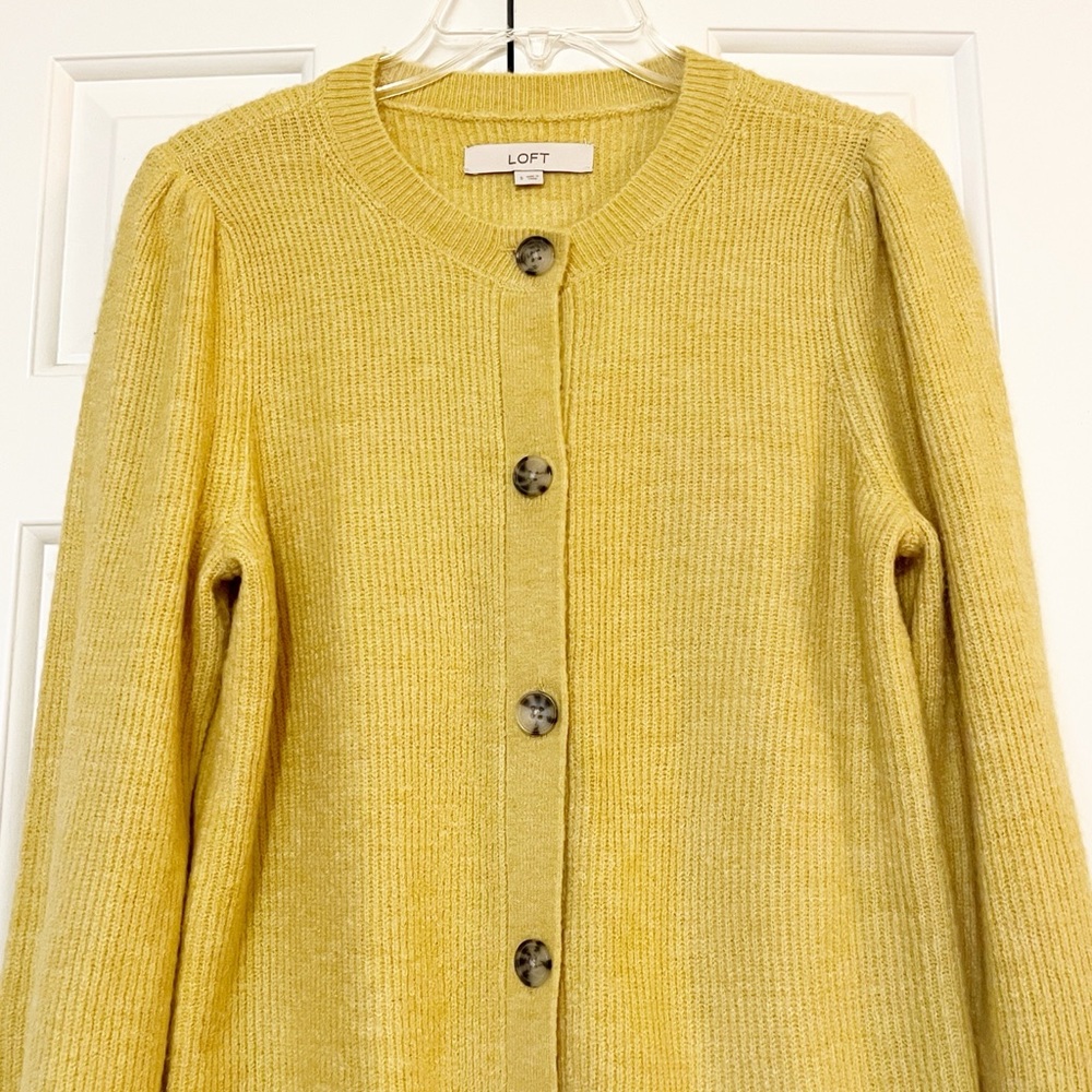 Loft Pale Yellow Button Down Super Soft Cardigan … - image 3